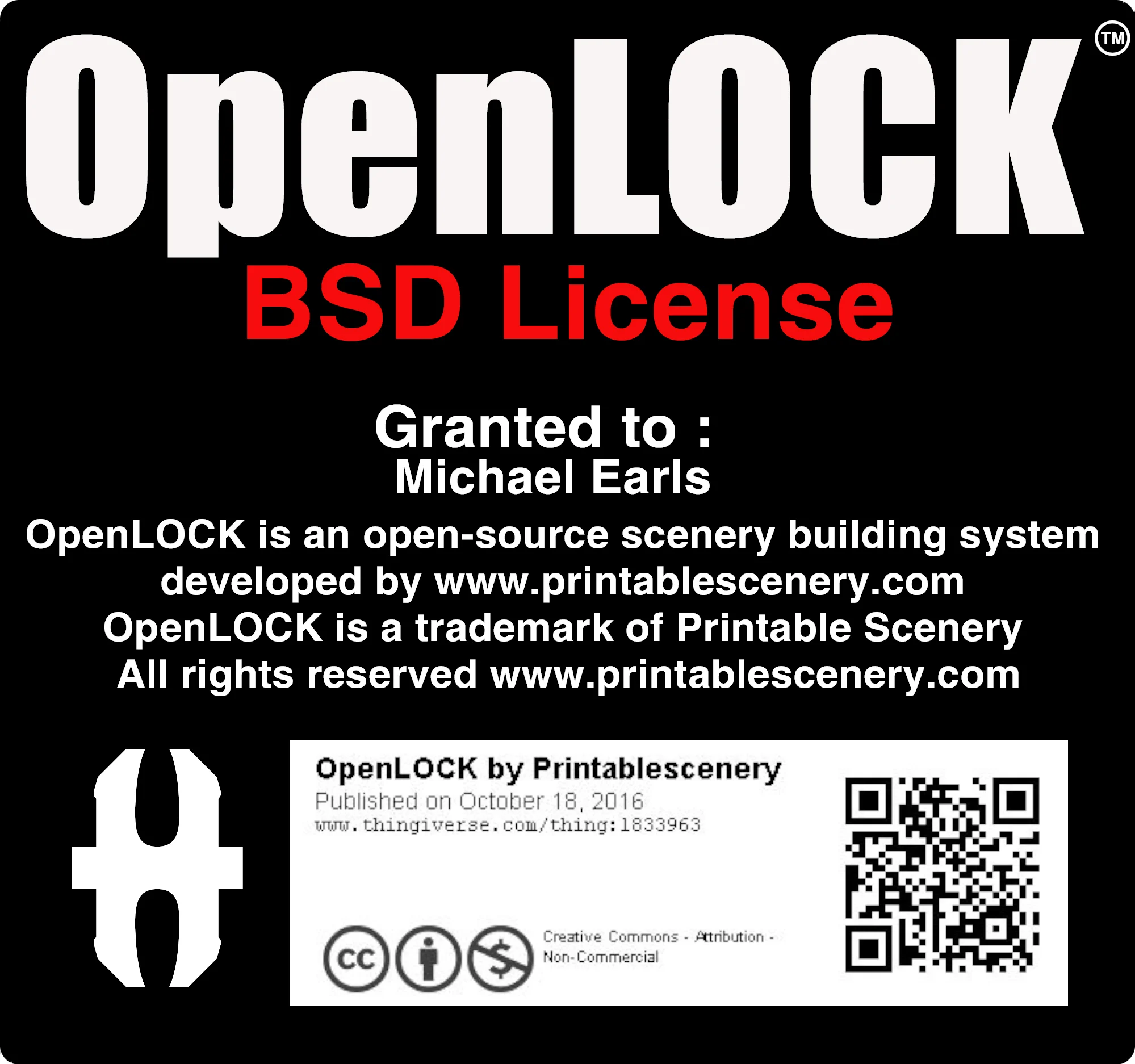 OpenLock Licensed Granted to Michael Earls