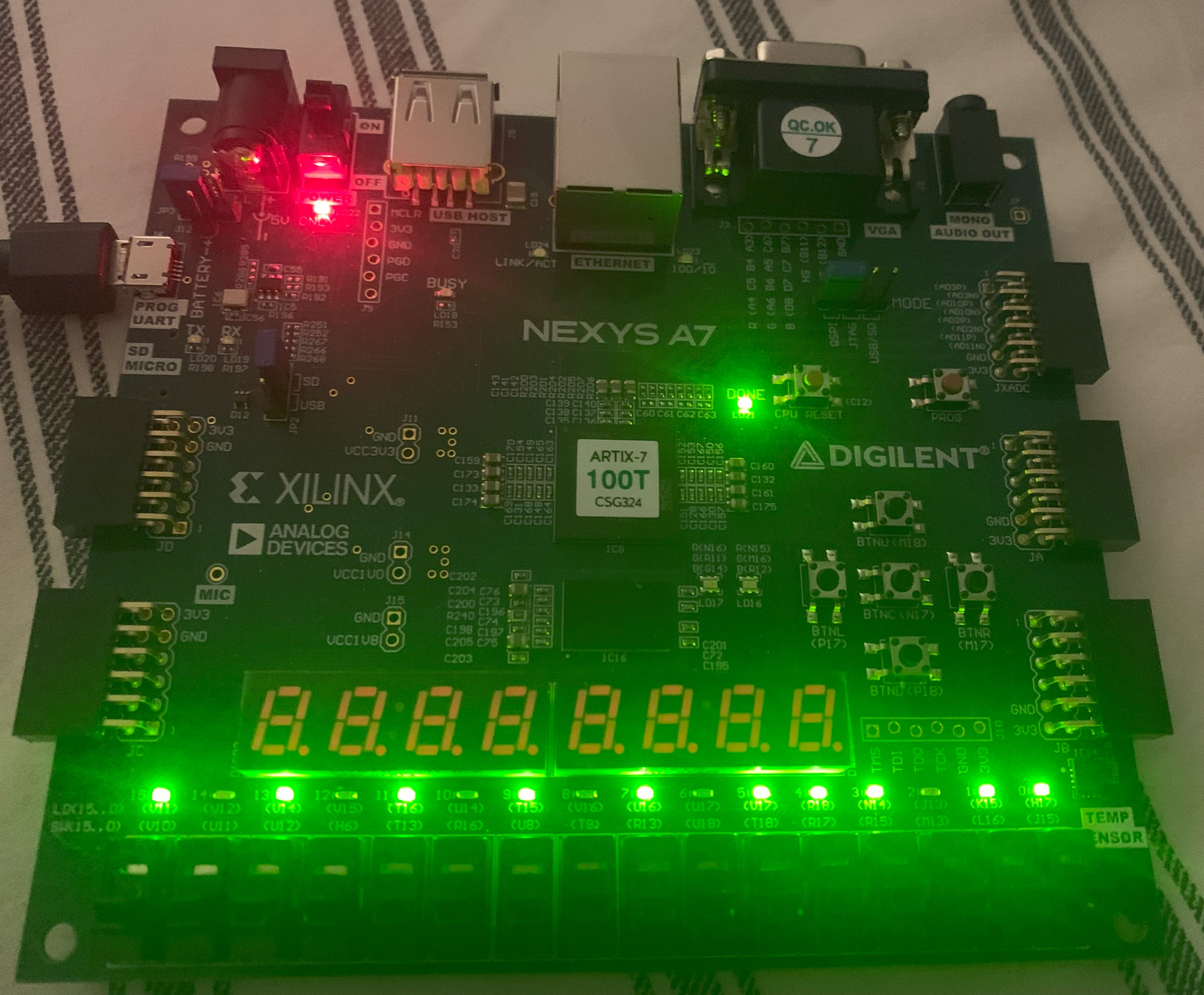 Nexys A7 LED output demonstration