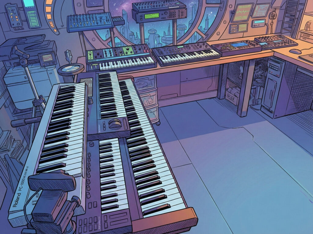 Artistic rendition of the cerkit music studio