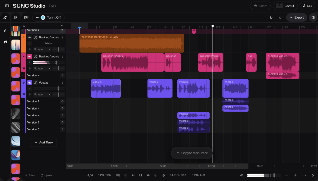 Suno Studio Suno AI Studio mode screenshot