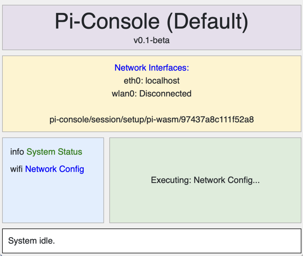 UI Display for the pi-wasm Blazor interface