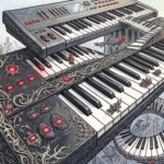 Abstract image of a musical keyboard.